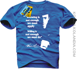 Bruce Lee Knowing - koszulka męska - niebieski