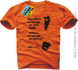 Bruce Lee Knowing - koszulka męska - pomarańczowy