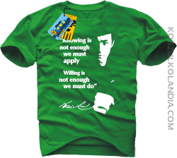 Bruce Lee Knowing - koszulka męska - zielony