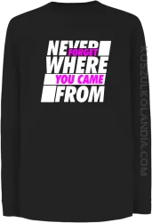 Never forget where you came from - Longsleeve dziecięcy czarny 