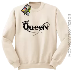 Queen Simple - Bluza standard bez kaptura beżowa 