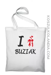 I LOVE Buziak -  Torba na zakupy - Biały