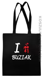 I LOVE Buziak -  Torba na zakupy - Czarny