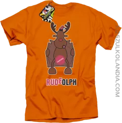 Rudeolph Cenzura  - Koszulka męska  pomarańcz 