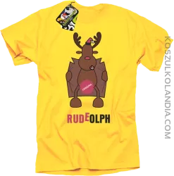 Rudeolph Cenzura  - Koszulka męska  żółta 