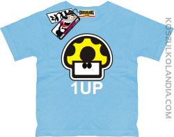 1 up Grzybek - koszulka dziecięca z nadrukiem - błękitny