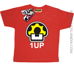 1 up Grzybek - koszulka dziecięca z nadrukiem - czerwony