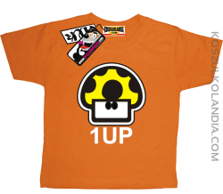 1 up Grzybek - koszulka dziecięca z nadrukiem - pomarańczowy