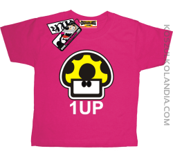 1 up Grzybek - koszulka dziecięca z nadrukiem - różowy