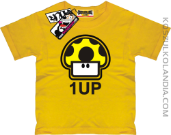 1 up Grzybek - koszulka dziecięca z nadrukiem - żółty