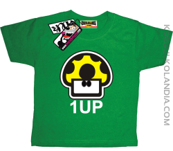 1 up Grzybek - koszulka dziecięca z nadrukiem - zielony
