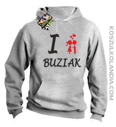I LOVE Buziak - Bluza z kapturem męska - Melanż