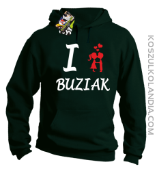 I LOVE Buziak - Bluza z kapturem męska - Butelkowy
