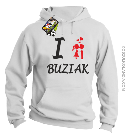 I LOVE Buziak - Bluza z kapturem męska - Biały