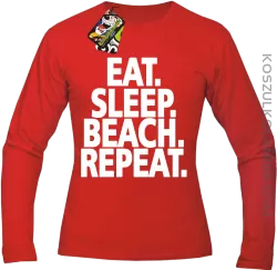 Eat Sleep Beach Repeat - Longsleeve męski czerwony
