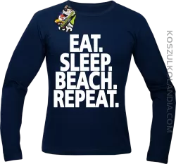 Eat Sleep Beach Repeat - Longsleeve męski granatowy