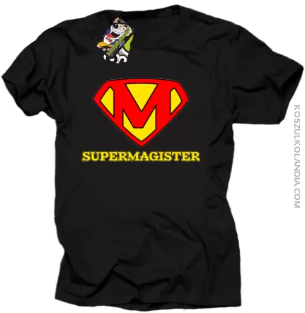 Zajefajny magister ala superman - koszulka męska czarna