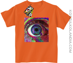 PSYCHODELIC EYE - koszulka dziecięca pomarańcz 