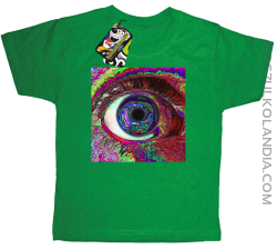 PSYCHODELIC EYE - koszulka dziecięca zielona 