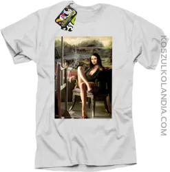 Mona Lisa Model Art - Koszulka męska biała 