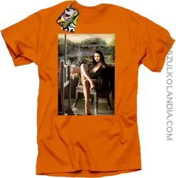 Mona Lisa Model Art - Koszulka męska pomarańcz 