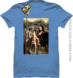 Mona Lisa Model Art - Koszulka męska błękit 