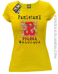 POLSKA WALCZĄCA ŚCIANA-koszulka damska żółta
