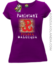 POLSKA WALCZĄCA ŚCIANA-koszulka damska fioletowa