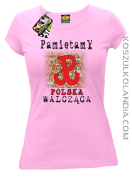 POLSKA WALCZĄCA ŚCIANA-koszulka damska jasny róż