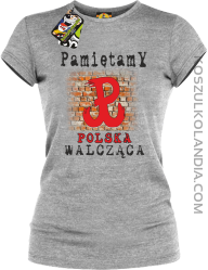 POLSKA WALCZĄCA ŚCIANA-koszulka damska melanż