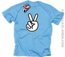 Victory Peace Znak Pokoju - koszulka męska - błękitny