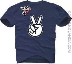 Victory Peace Znak Pokoju - koszulka męska - granatowy
