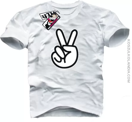 Victory Peace Znak Pokoju - koszulka męska - biały