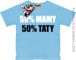 50% Mamy 50% Taty - koszulka dziecięca - błękitny
