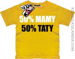 50% Mamy 50% Taty - koszulka dziecięca - żółty