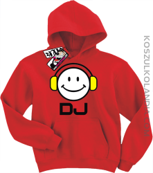 DJ - dziecięca bluza z kapturem - czerwony