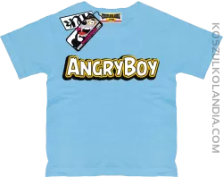 Angryboy - zabawna koszulka dziecięca - błękitny