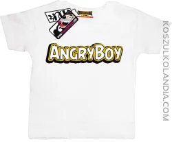 Angryboy - zabawna koszulka dziecięca - biały