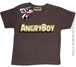 Angryboy - zabawna koszulka dziecięca - brązowy