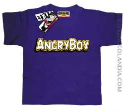 Angryboy - zabawna koszulka dziecięca - fioletowy