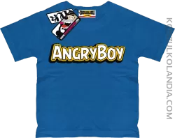 Angryboy - zabawna koszulka dziecięca - niebieski