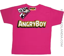 Angryboy - zabawna koszulka dziecięca - różowy