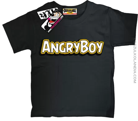 Angryboy - zabawna koszulka dziecięca - czarny