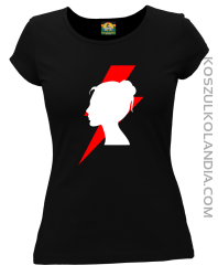 Kobieta błyskawica profil - koszulka damska czarna