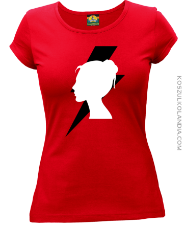 Kobieta błyskawica profil - koszulka damska czerwona