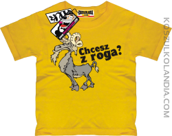 Chcesz z roga - zabawna koszulka dziecięca - żółty