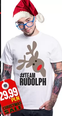 #TeamRudolph ART - koszulka męska świąteczna