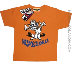 Niespodzianka Koteczek - zabawna koszulka dziecięca - pomarańczowy
