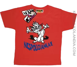 Niespodzianka Koteczek - zabawna koszulka dziecięca - czerwony