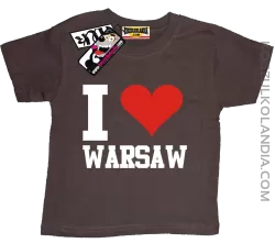I love Warsaw - koszulka dziecięca - brązowy
